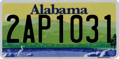 AL license plate 2AP1031