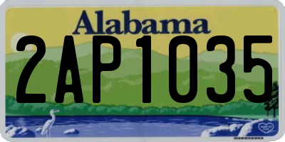 AL license plate 2AP1035