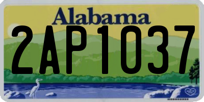 AL license plate 2AP1037