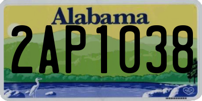AL license plate 2AP1038