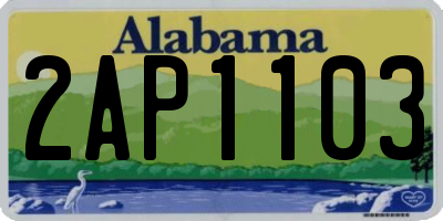 AL license plate 2AP1103