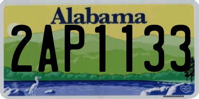 AL license plate 2AP1133