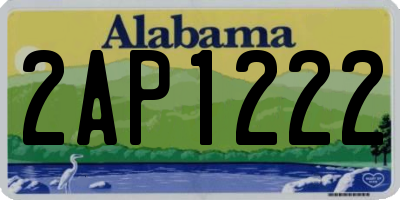 AL license plate 2AP1222