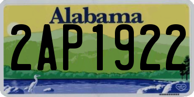 AL license plate 2AP1922