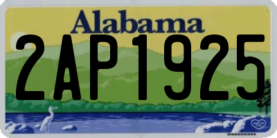 AL license plate 2AP1925