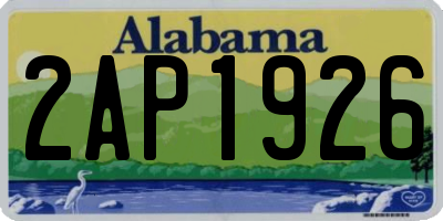 AL license plate 2AP1926