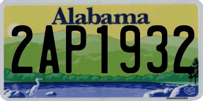 AL license plate 2AP1932