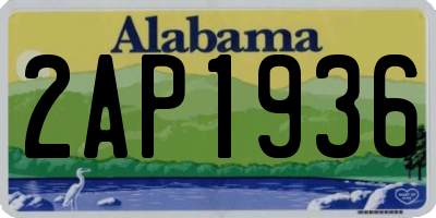 AL license plate 2AP1936