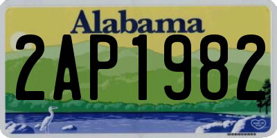 AL license plate 2AP1982