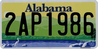 AL license plate 2AP1986