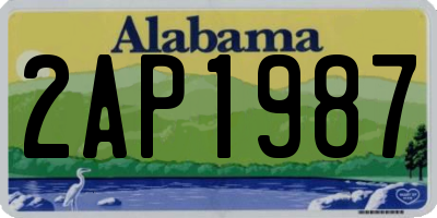 AL license plate 2AP1987