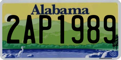 AL license plate 2AP1989