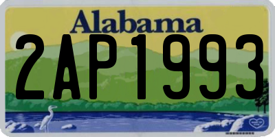 AL license plate 2AP1993