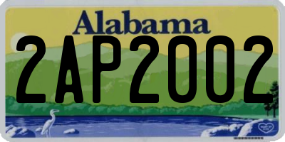 AL license plate 2AP2002