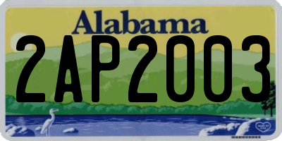 AL license plate 2AP2003
