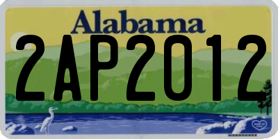 AL license plate 2AP2012