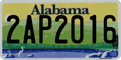 AL license plate 2AP2016