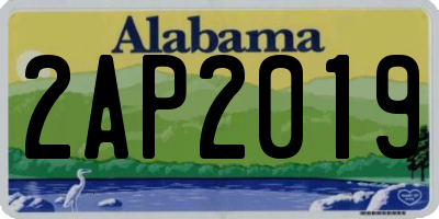 AL license plate 2AP2019
