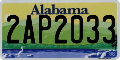 AL license plate 2AP2033
