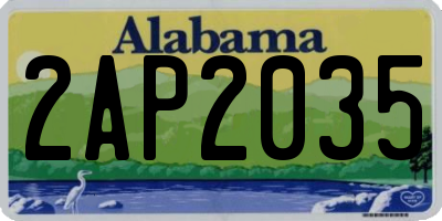 AL license plate 2AP2035