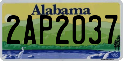 AL license plate 2AP2037