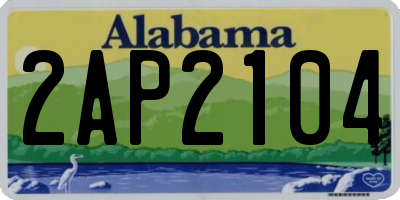 AL license plate 2AP2104