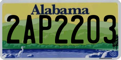 AL license plate 2AP2203