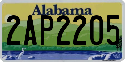 AL license plate 2AP2205
