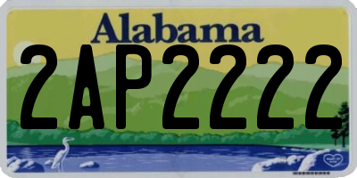 AL license plate 2AP2222
