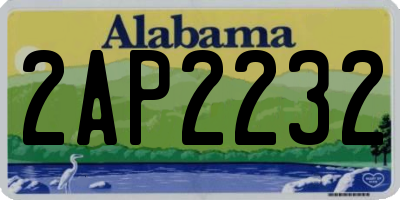 AL license plate 2AP2232