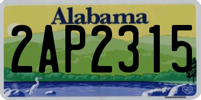 AL license plate 2AP2315
