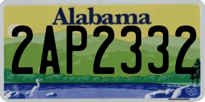 AL license plate 2AP2332