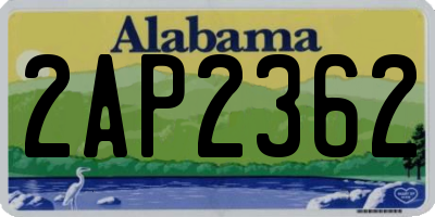 AL license plate 2AP2362