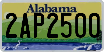 AL license plate 2AP2500