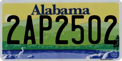 AL license plate 2AP2502