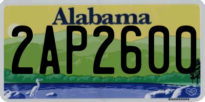 AL license plate 2AP2600