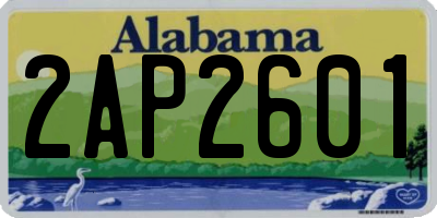 AL license plate 2AP2601