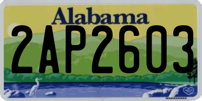 AL license plate 2AP2603