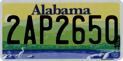 AL license plate 2AP2650