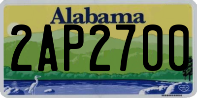 AL license plate 2AP2700