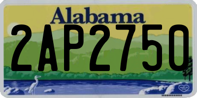 AL license plate 2AP2750