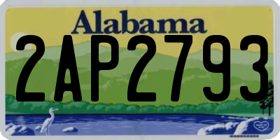 AL license plate 2AP2793