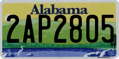 AL license plate 2AP2805