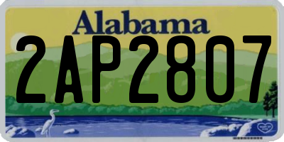 AL license plate 2AP2807