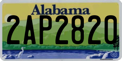 AL license plate 2AP2820