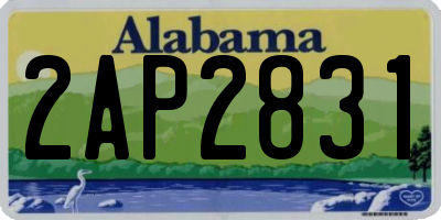 AL license plate 2AP2831