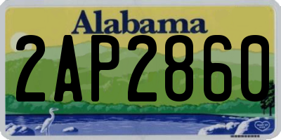 AL license plate 2AP2860