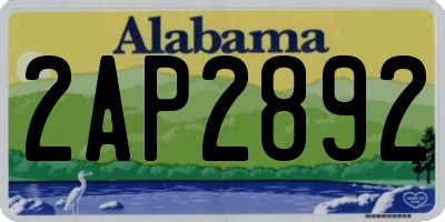 AL license plate 2AP2892