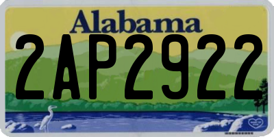 AL license plate 2AP2922