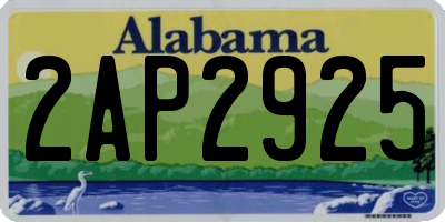 AL license plate 2AP2925